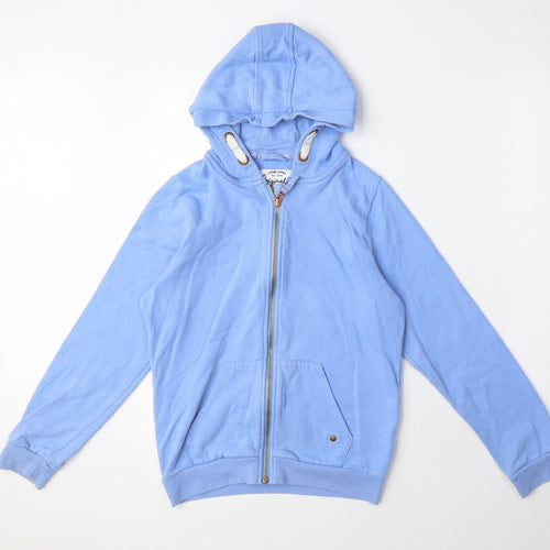 Marks and Spencer Girls Blue Cotton Full Zip Hoodie Size 12-13 Years Zip