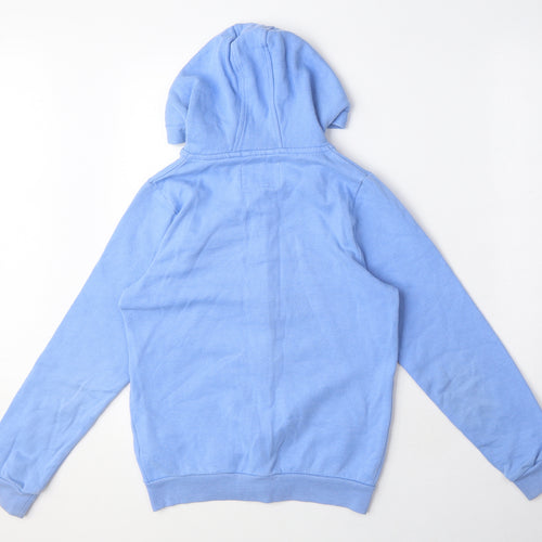 Marks and Spencer Girls Blue Cotton Full Zip Hoodie Size 12-13 Years Zip