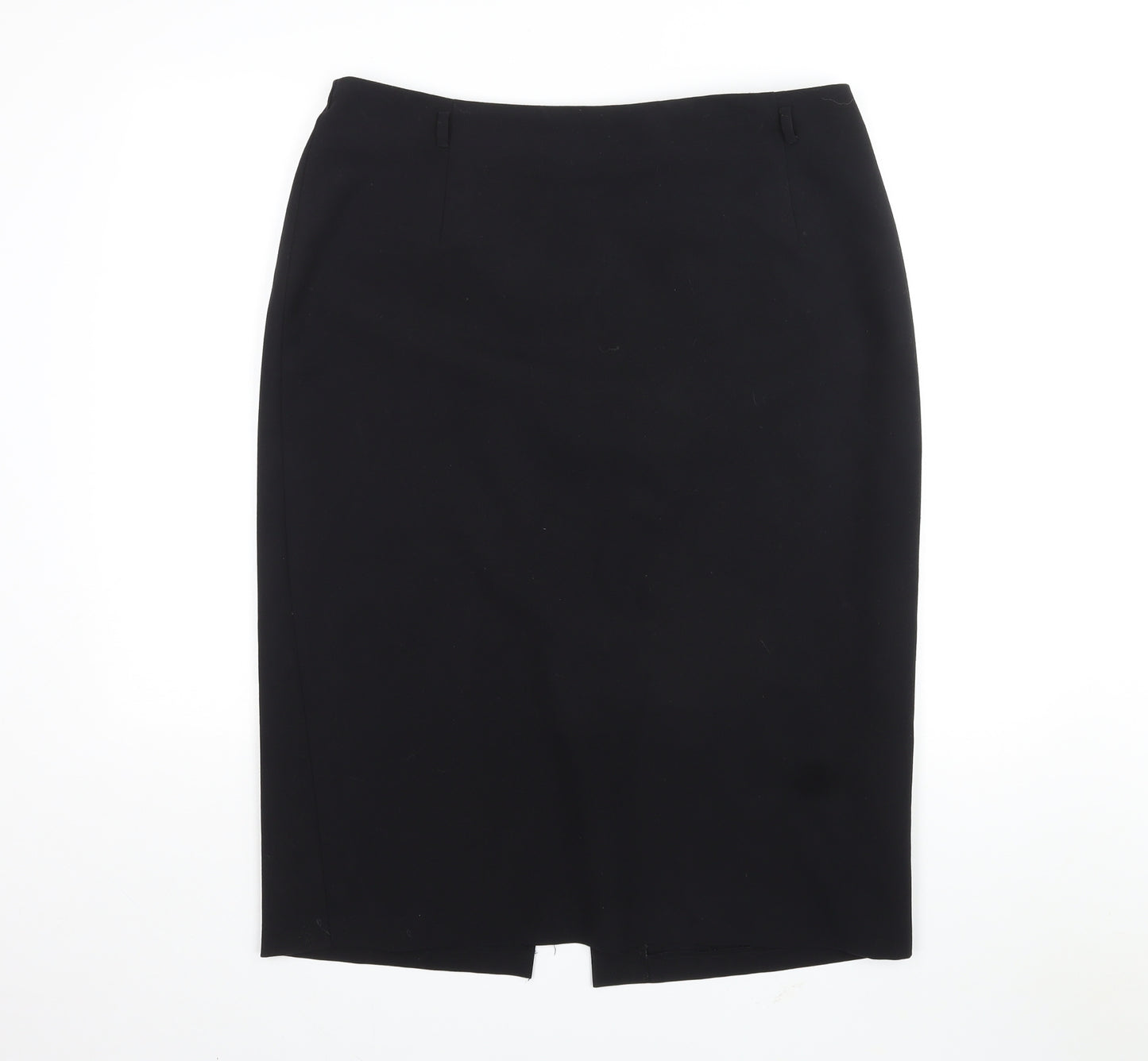 Marks and Spencer Womens Black Polyester Straight & Pencil Skirt Size 18 Zip