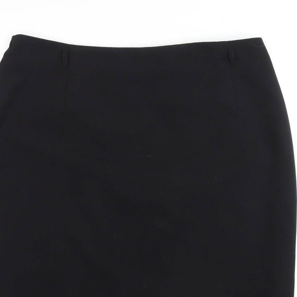 Marks and Spencer Womens Black Polyester Straight & Pencil Skirt Size 18 Zip