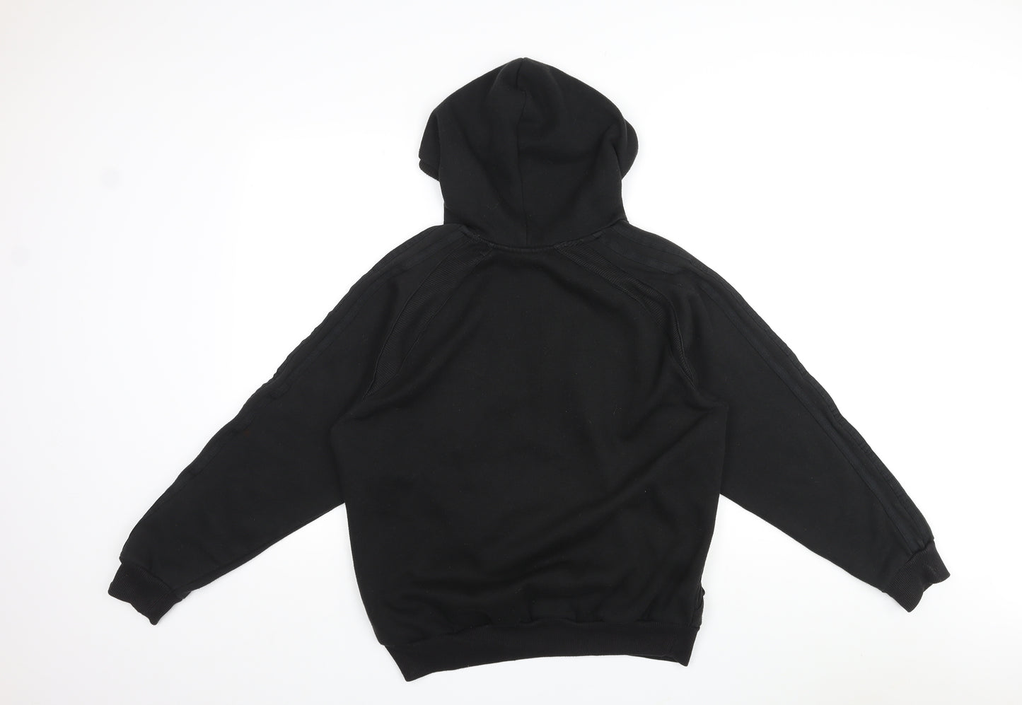 Lonsdale Mens Black Polyester Pullover Hoodie Size M - Logo, Pocket, Drawstring