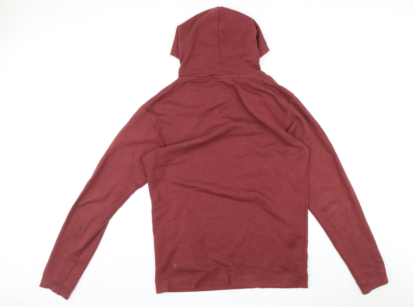 Rapanui Mens Red Cotton Pullover Hoodie Size L - Drawstrings, Pocket