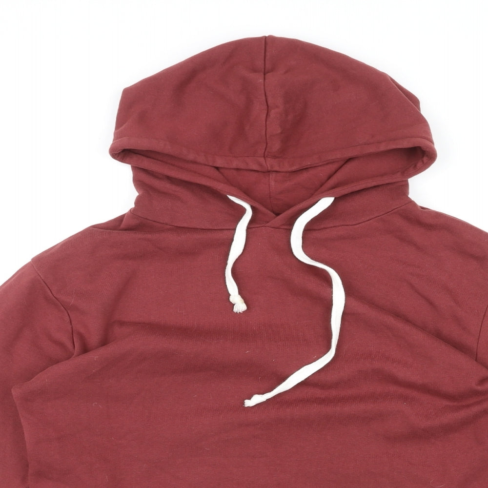 Rapanui Mens Red Cotton Pullover Hoodie Size L - Drawstrings, Pocket