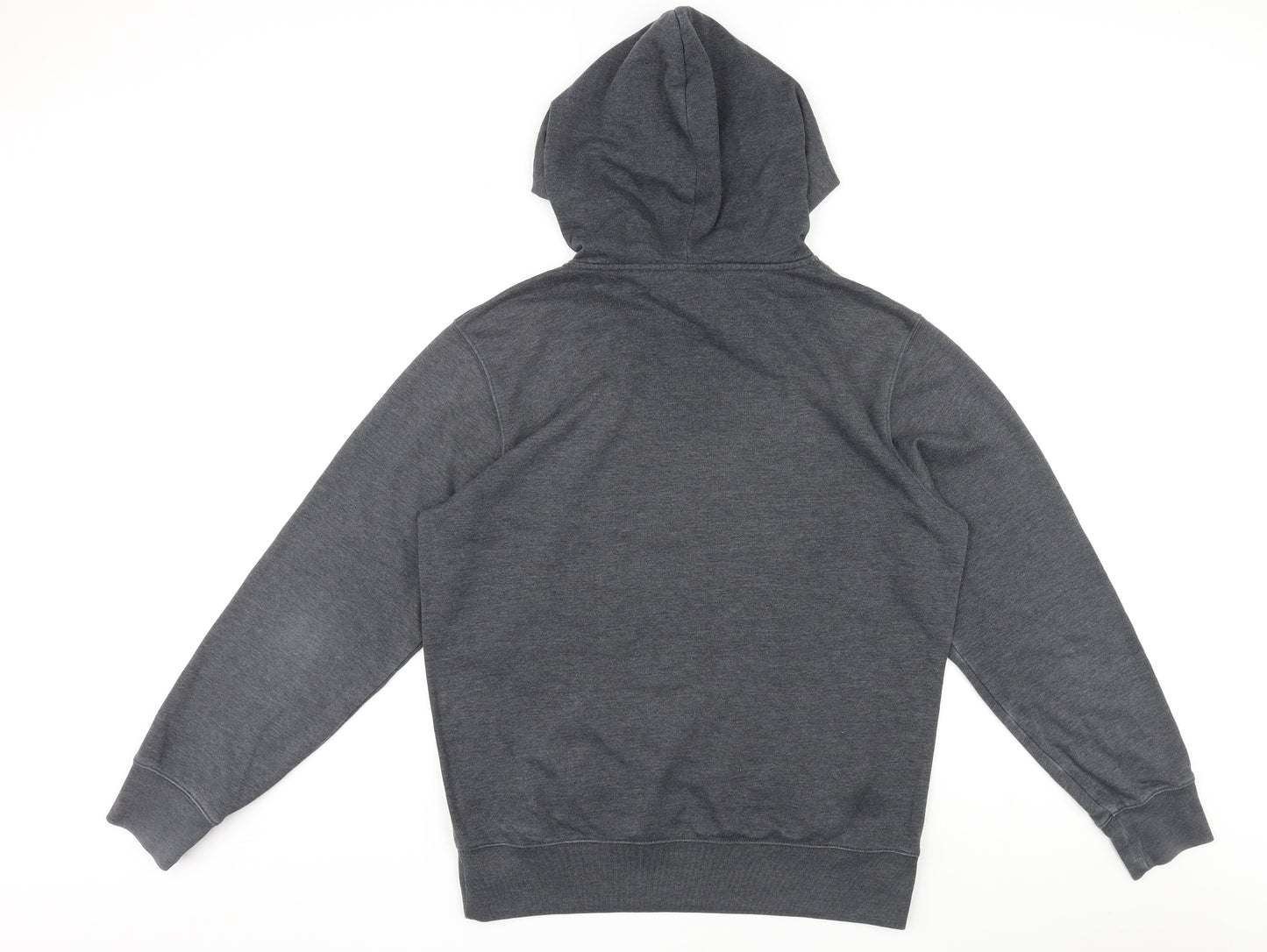 Russell Athletic Mens Grey Polyester Pullover Hoodie Size M - Logo, Pocket, Drawstring