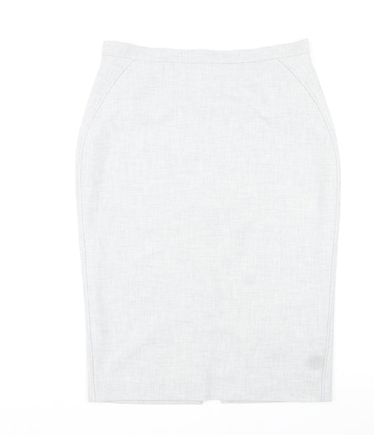 LK Bennet Womens Grey Polyester Straight & Pencil Skirt Size 16 Zip
