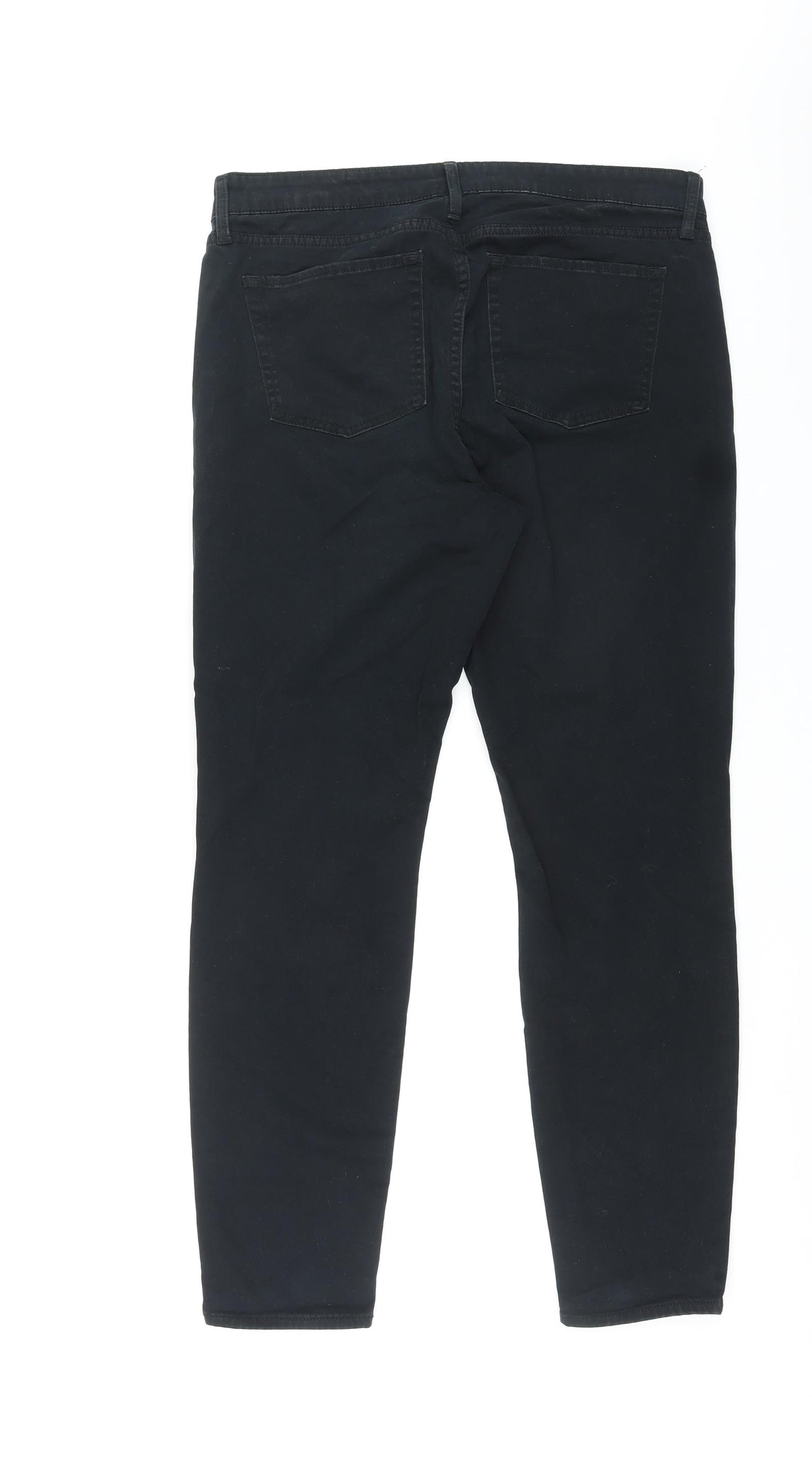 Gap Womens Black Cotton Straight Jeans Size 14 L29 in Regular Zip