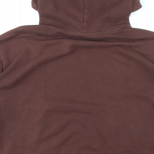 PUMA Mens Brown Cotton Pullover Hoodie Size L - Logo, Pocket, Drawstring