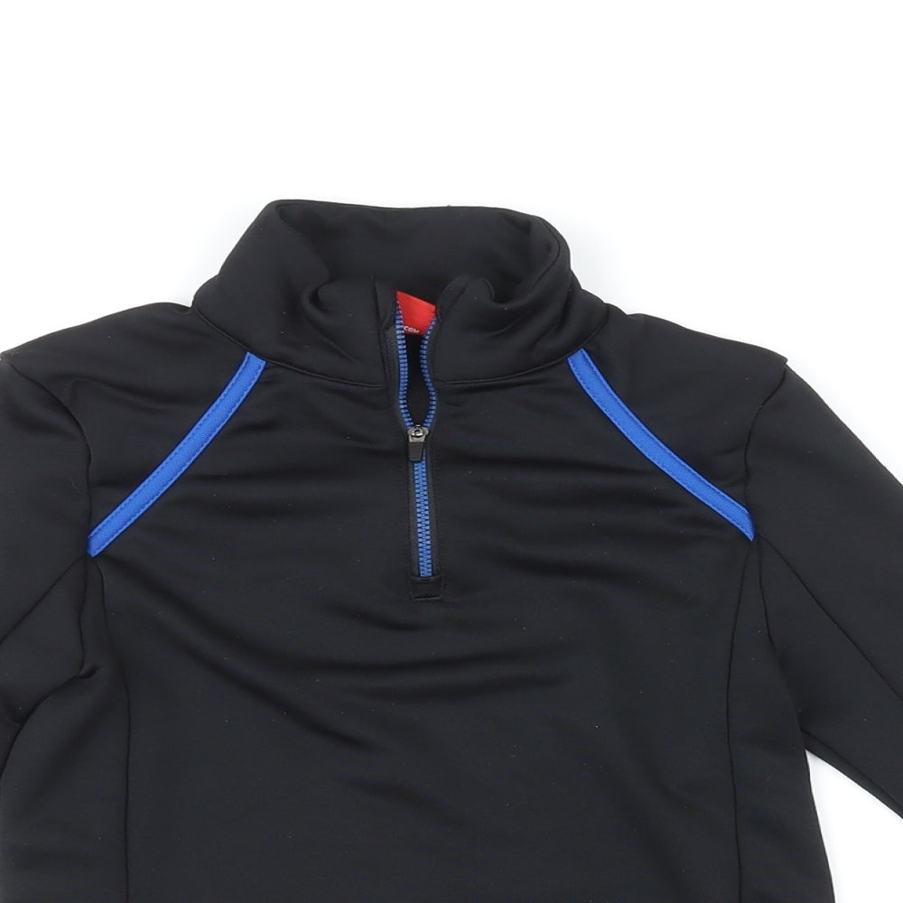 Slazenger Boys Black Polyester Pullover Sweatshirt Size 9-10 Years Pullover - Quarter-Zip