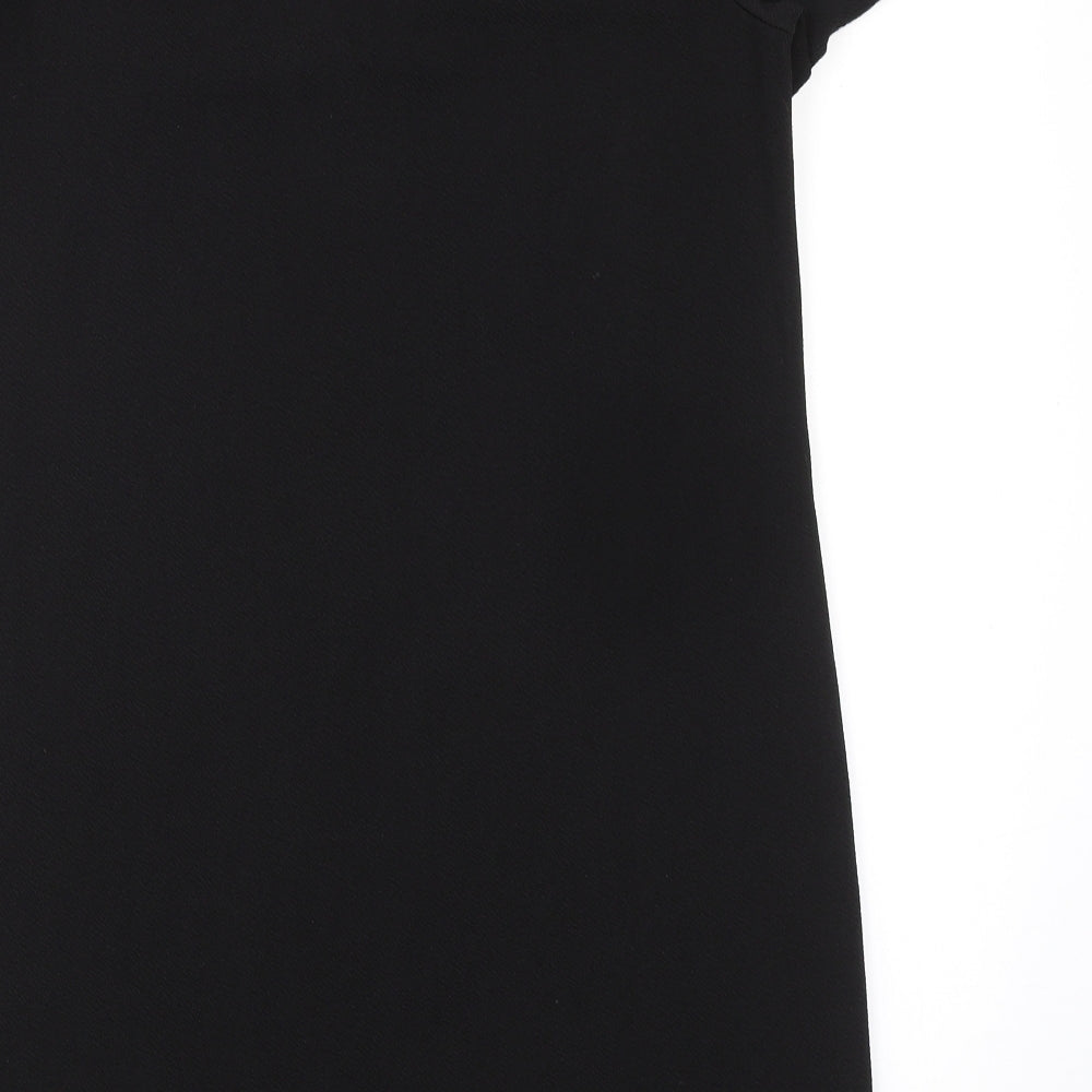 Zara Womens Black Geometric Polyester Kaftan Size S V-Neck Pullover