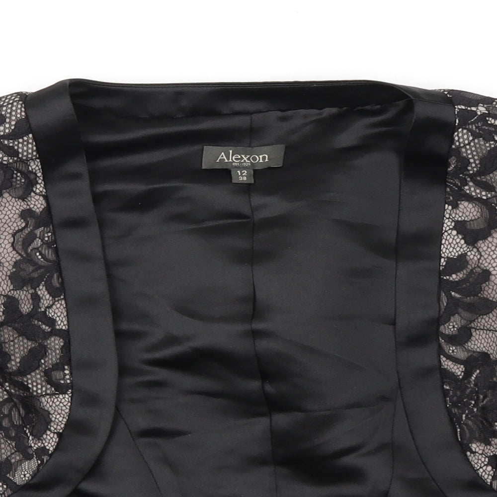 Alexon Womens Black Floral Jacket Blazer Size 12