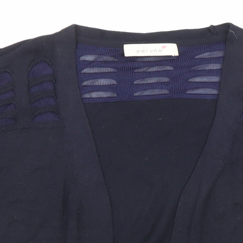 Marks and Spencer Womens Blue V-Neck Viscose Cardigan Jumper Size 14