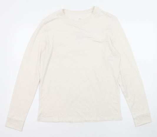 Marks and Spencer Womens Beige Polyester Basic T-Shirt Size M Round Neck - Thermal