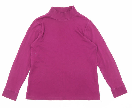 Lands' End Womens Purple Cotton Basic T-Shirt Size S Henley