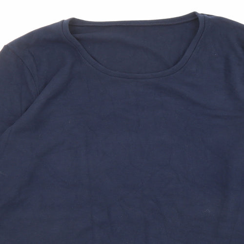 Marks and Spencer Womens Blue Viscose Basic T-Shirt Size 20 Round Neck - Thermal