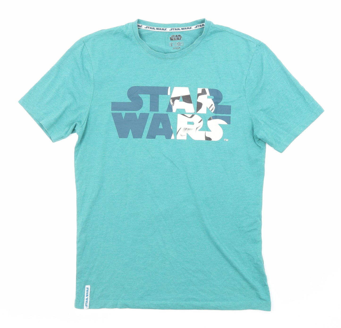 Star Wars Mens Green Cotton T-Shirt Size S Crew Neck - Storm Trooper Star Wars