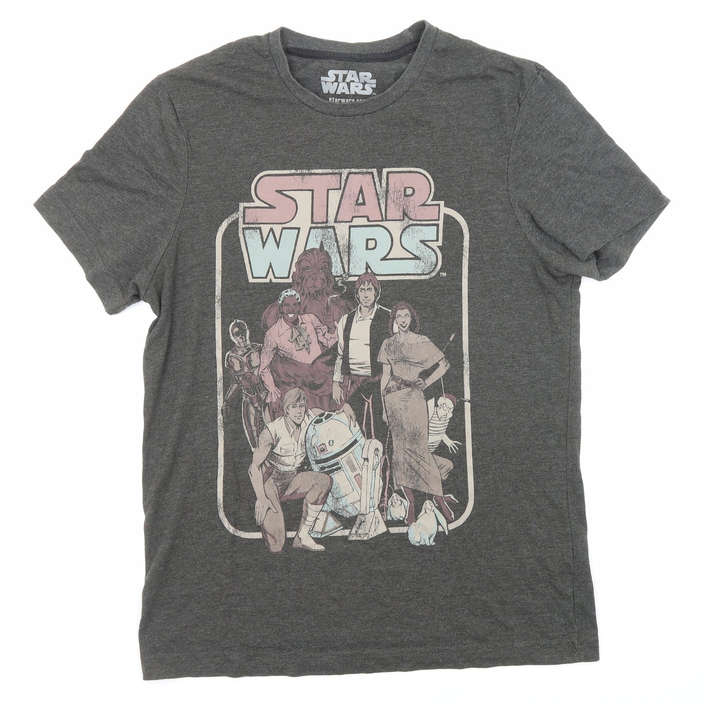 Star Wars Mens Grey Cotton T-Shirt Size S Crew Neck - Star Wars Character
