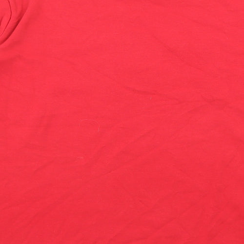 EWM Womens Red Cotton Basic T-Shirt Size 18 Round Neck - Christmas, Robins, Size 18-20