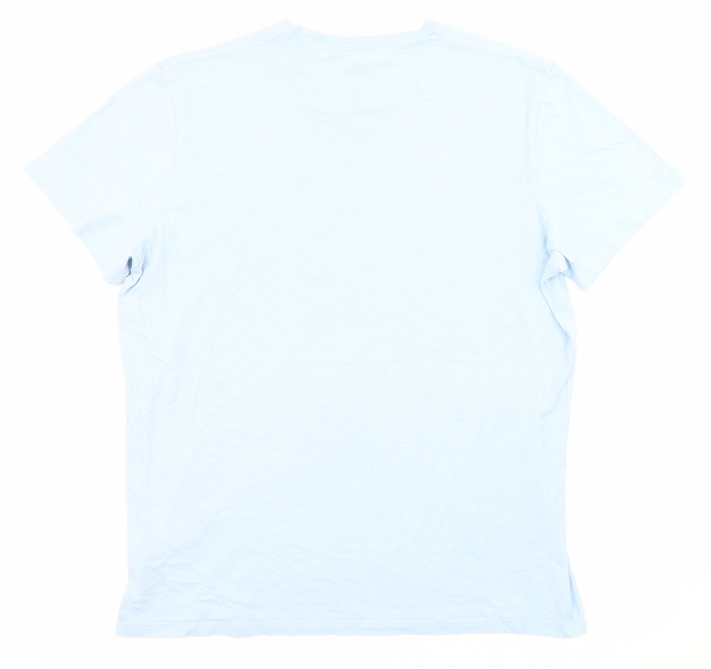 Hollister Mens Blue Cotton T-Shirt Size XL Crew Neck - Logo