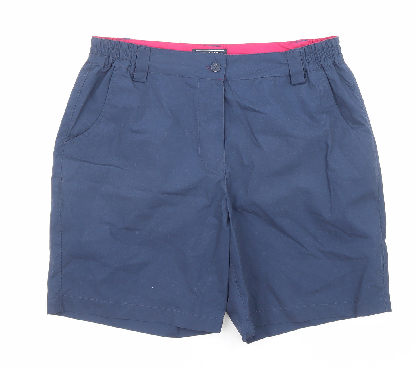 Mountain Warehouse Womens Blue Polyester Basic Shorts Size 12 L7 in Regular Zip