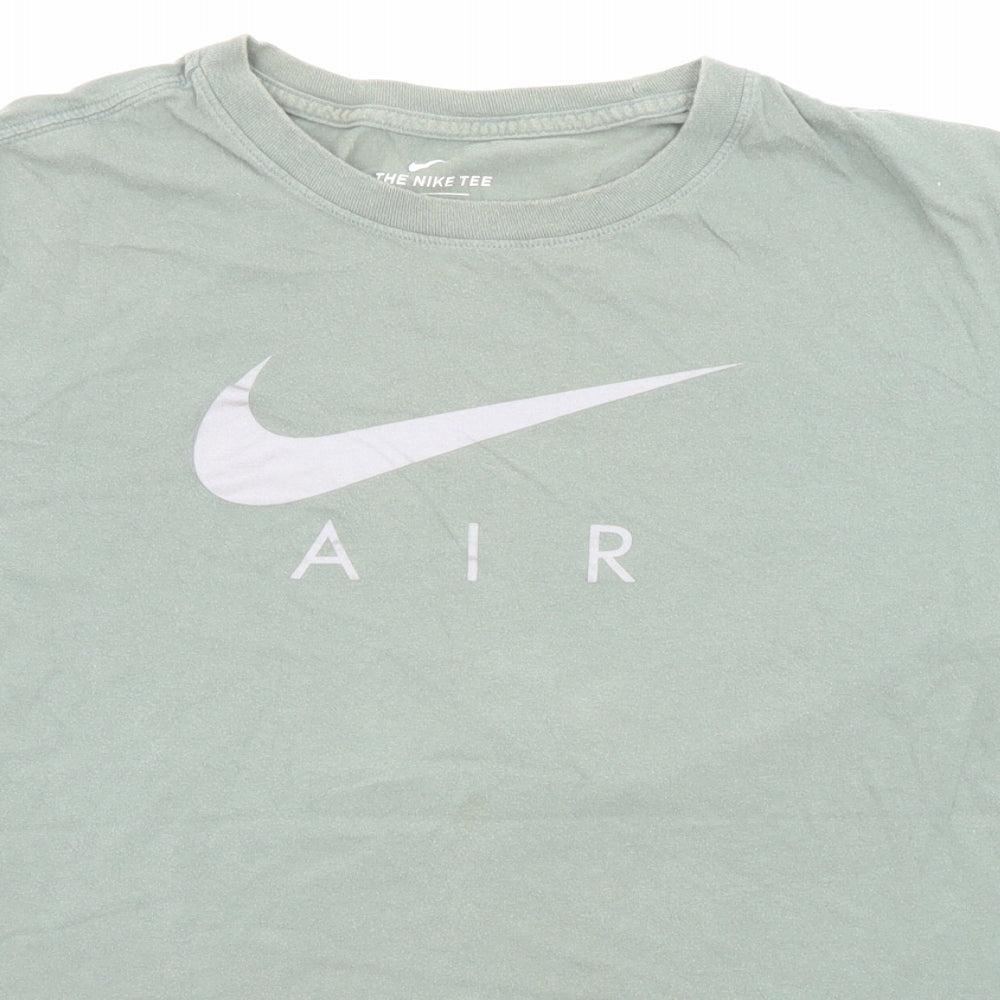Nike Mens Green Polyester T-Shirt Size M Crew Neck - Nike Air Logo