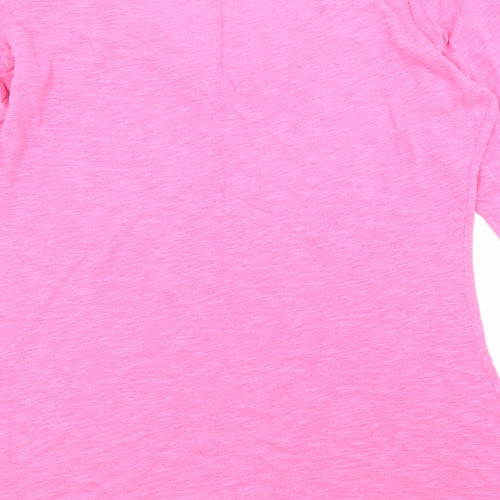 Hollister Womens Pink Polyester Basic T-Shirt Size M V-Neck - Logo