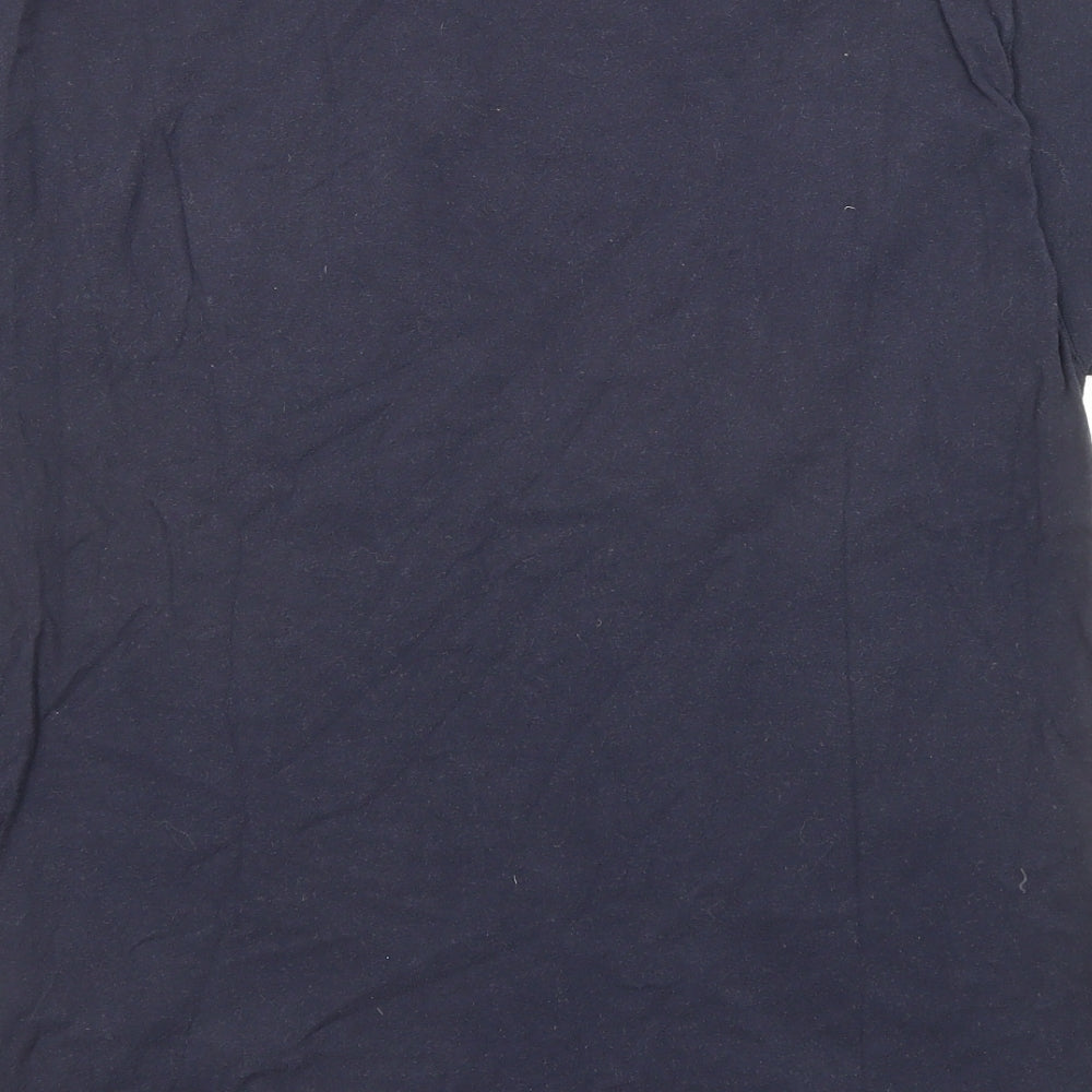 Champion Mens Blue Cotton T-Shirt Size M Crew Neck - Logo