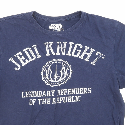 Star Wars Mens Blue Cotton T-Shirt Size M Crew Neck - Jedi Knight Legendary Defenders Of The Public