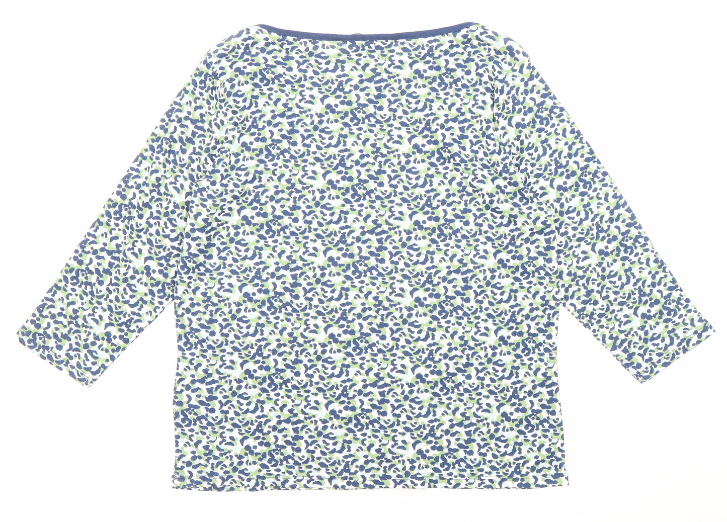 M&Co Womens Multicoloured Animal Print Cotton Basic T-Shirt Size 16 Boat Neck - Leopard Print
