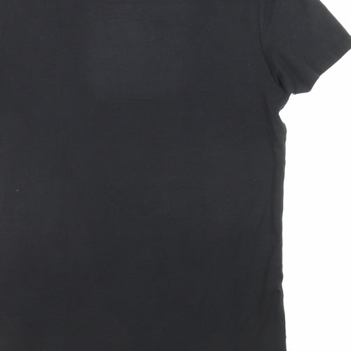 Marks and Spencer Mens Black Polyester T-Shirt Size S Crew Neck - Thermal
