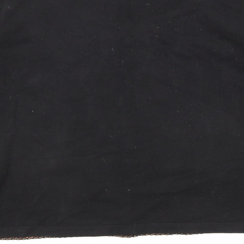 D. EXTERIOR Womens Black V-Neck Viscose Pullover Jumper Size L - Tree Print