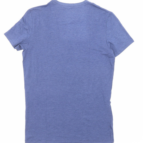 Marks and Spencer Mens Blue Polyester T-Shirt Size S Crew Neck - Thermal