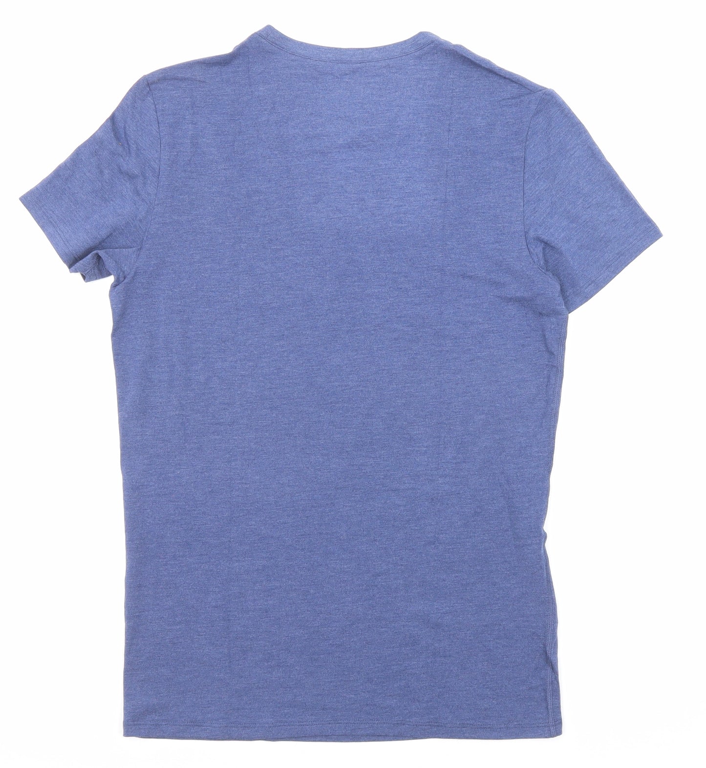 Marks and Spencer Mens Blue Polyester T-Shirt Size S Crew Neck - Thermal