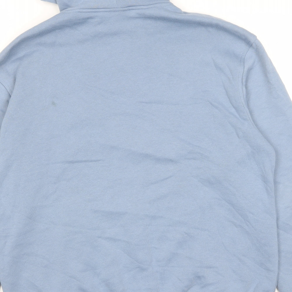 H&M Mens Blue Cotton Full Zip Hoodie Size M - Pockets, Drawstrings