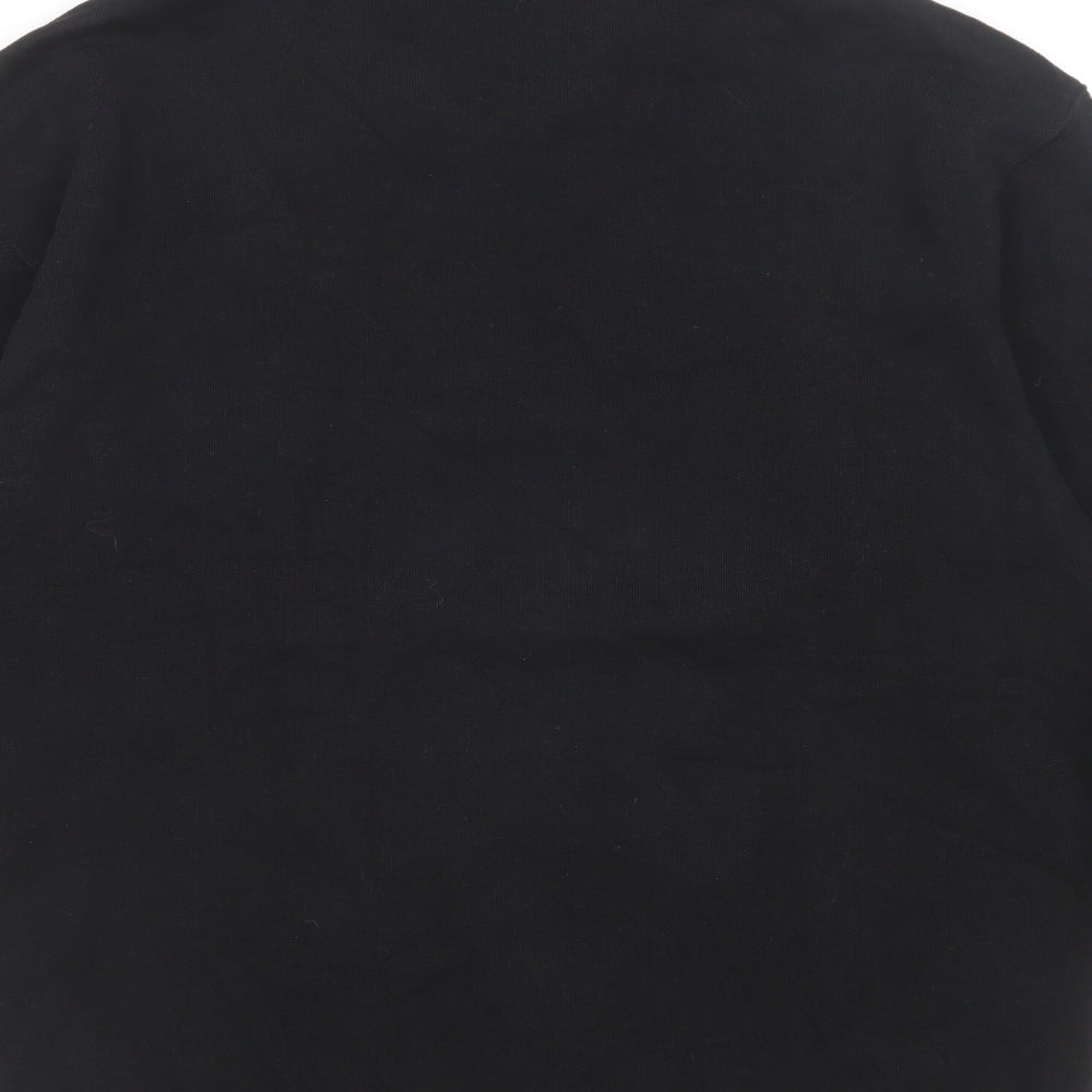 Weekday Mens Black Cotton Henley Sweatshirt Size S - 1/4 Zip