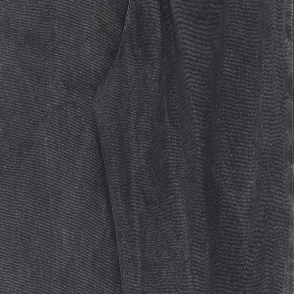 Denim & Co. Womens Grey Cotton Straight Jeans Size 6 L28 in Regular Zip