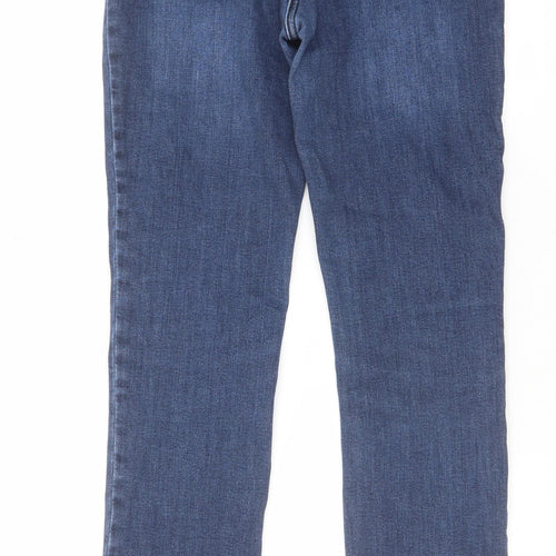 NEXT Womens Blue Cotton Straight Jeans Size 12 L29 in Slim Zip