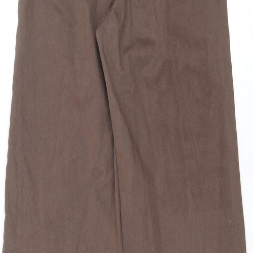 H&M Womens Brown Cotton Straight Jeans Size 8 L30 in Regular Zip