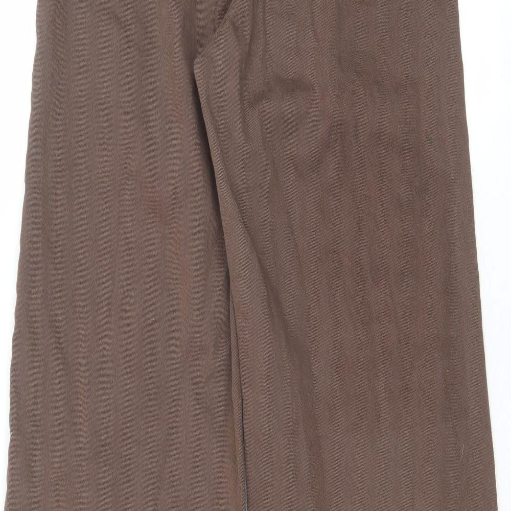 H&M Womens Brown Cotton Straight Jeans Size 8 L30 in Regular Zip