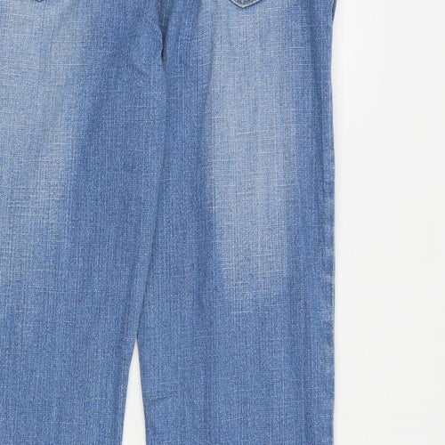 NEXT Womens Blue Cotton Bootcut Jeans Size 12 L30 in Regular Zip