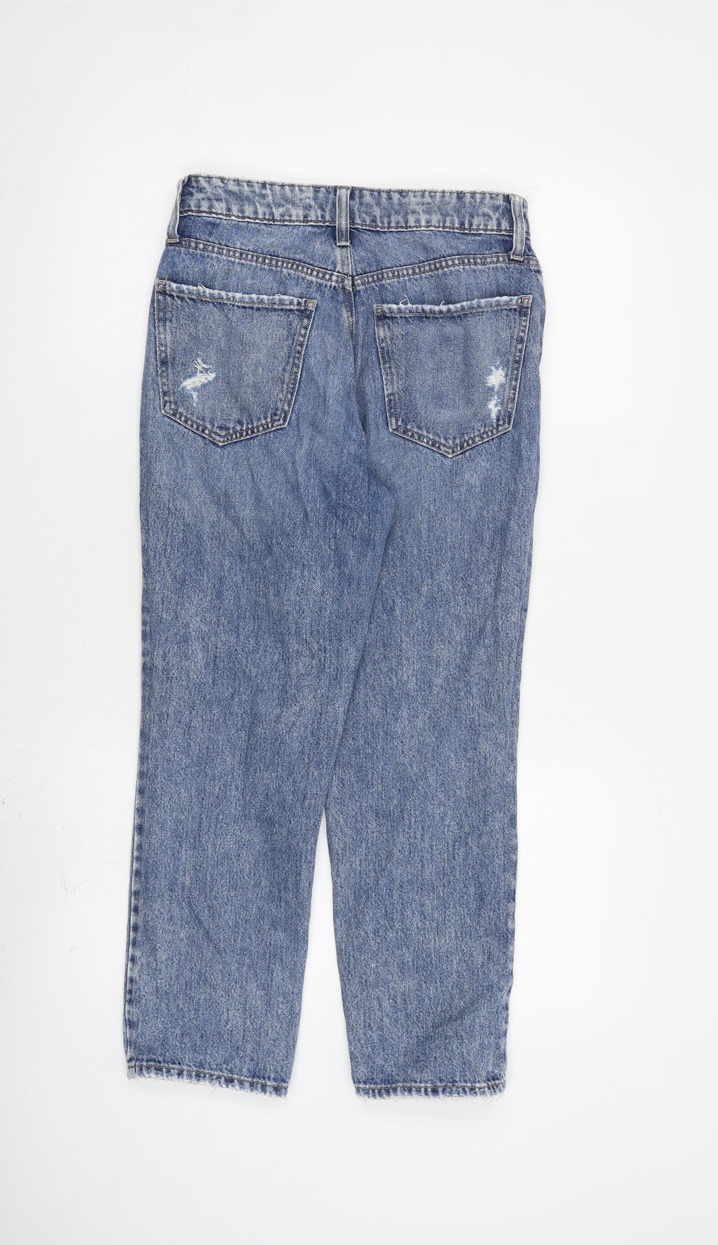 River Island Womens Blue Cotton Straight Jeans Size 8 L26 in Regular Zip