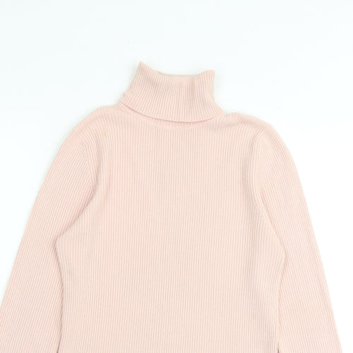 Marks and Spencer Womens Pink Roll Neck Acrylic Pullover Jumper Size 12