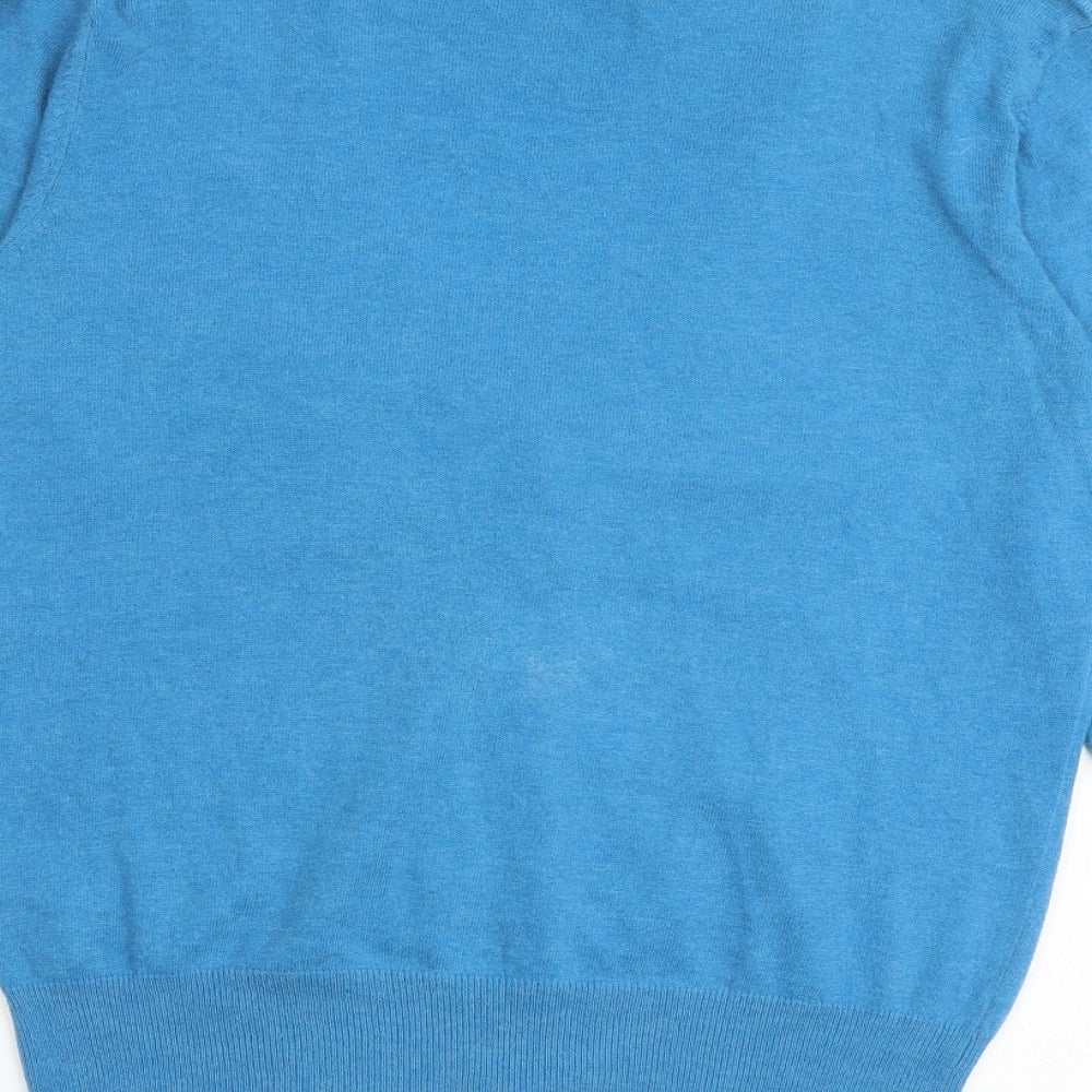 Topshop Womens Blue V-Neck Cotton Cardigan Jumper Size 14
