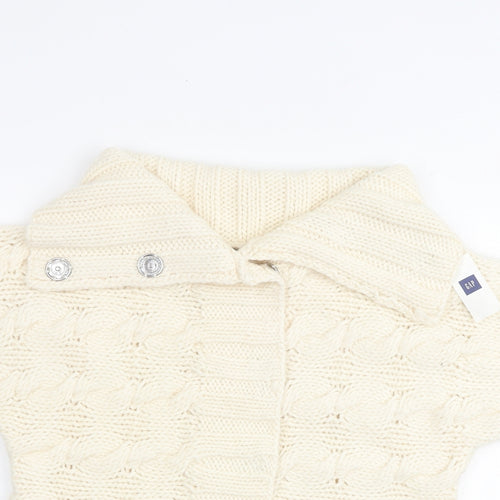 Gap Womens Ivory Collared Wool Cardigan Jumper Size S