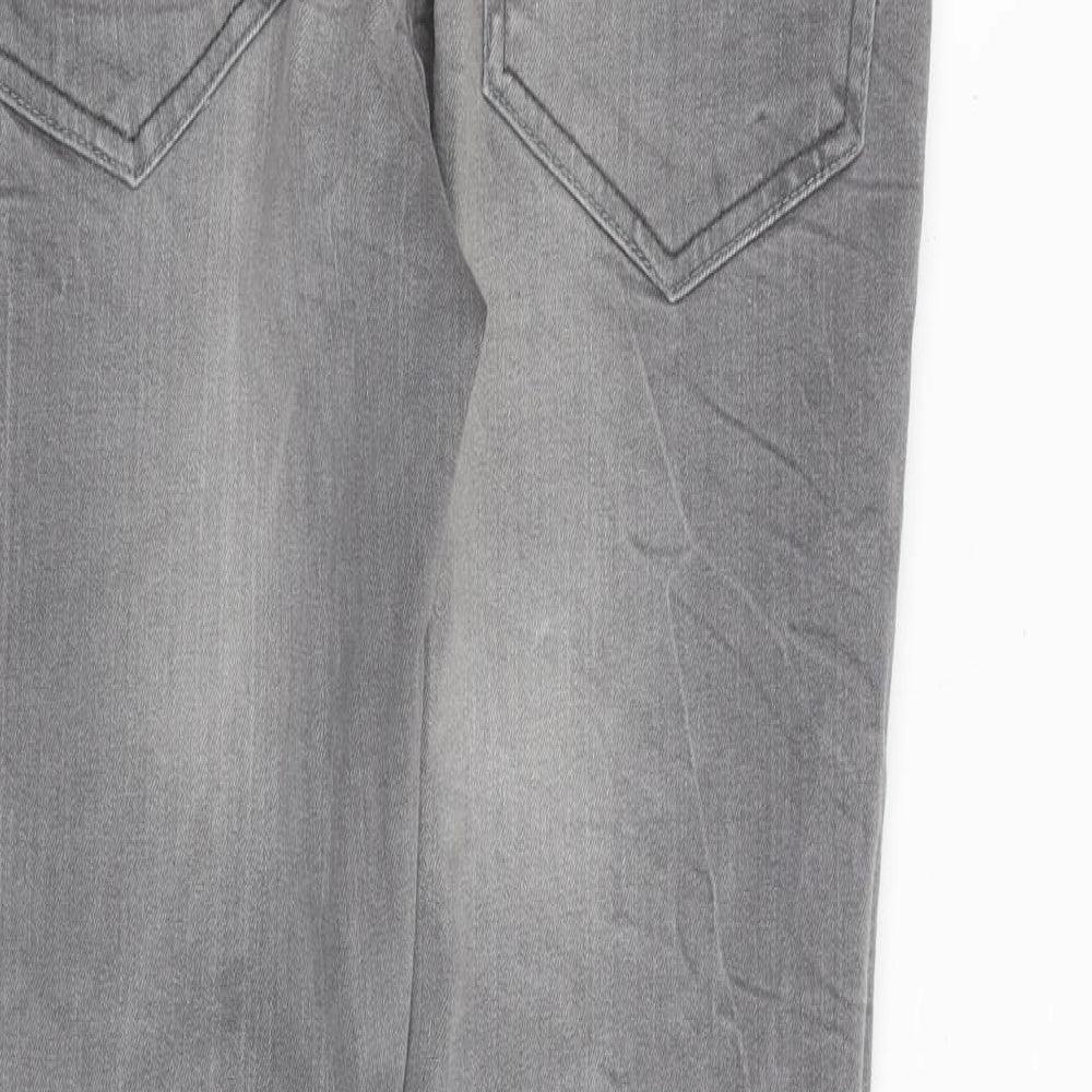 Crafted Mens Grey Cotton Skinny Jeans Size 32 in L30 in Regular Button