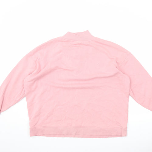 Marks and Spencer Womens Pink Cotton Pullover Sweatshirt Size 18 Zip