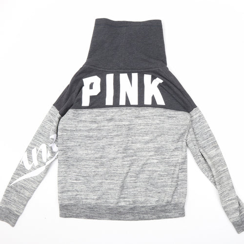 Victoria's Secret Womens Grey Geometric Polyester Pullover Sweatshirt Size XS Pullover - Pink