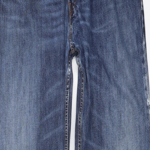 Levi's Mens Blue Cotton Straight Jeans Size 34 in L34 in Regular Button