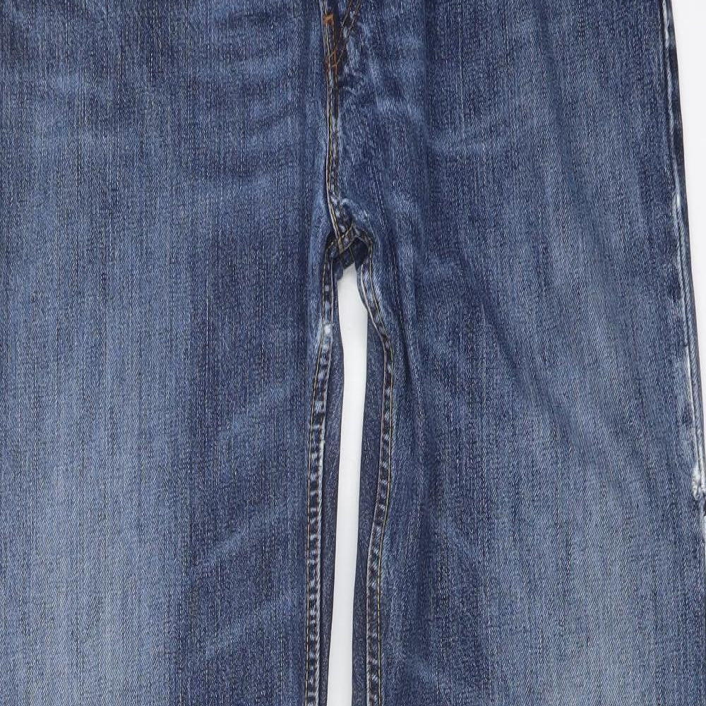 Levi's Mens Blue Cotton Straight Jeans Size 34 in L34 in Regular Button