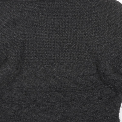 Fat Face Womens Grey Roll Neck Wool Pullover Jumper Size 14
