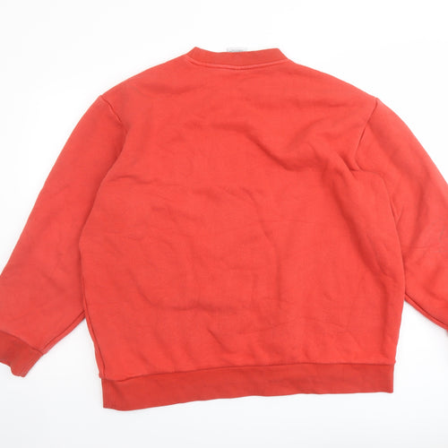 adidas Mens Red Cotton Pullover Sweatshirt Size L - Adidas Adventure Bear